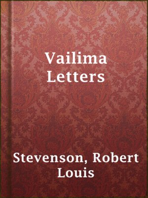 cover image of Vailima Letters